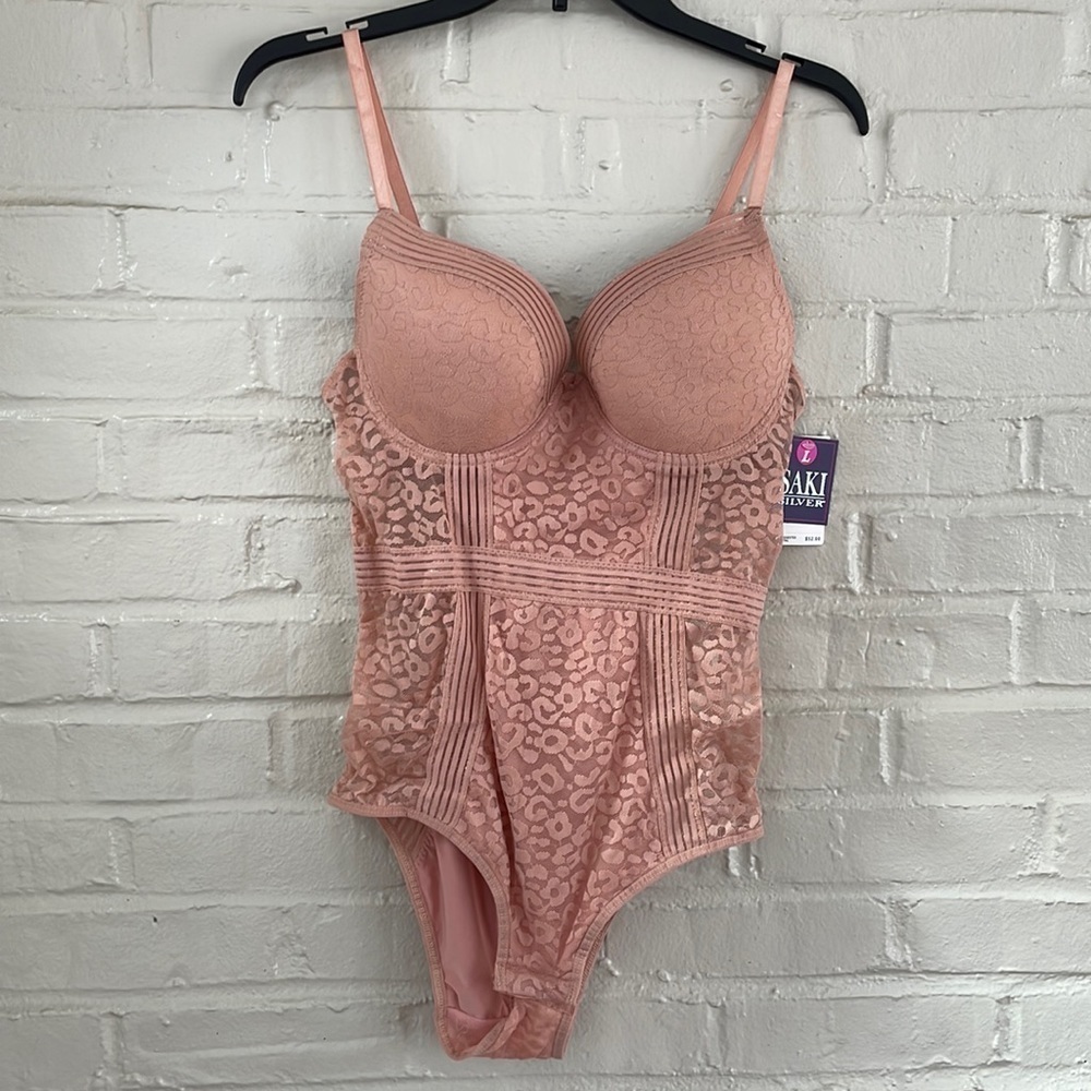 Saki Silver Women’s Lingerie Bodysuit in Mahogany Rose